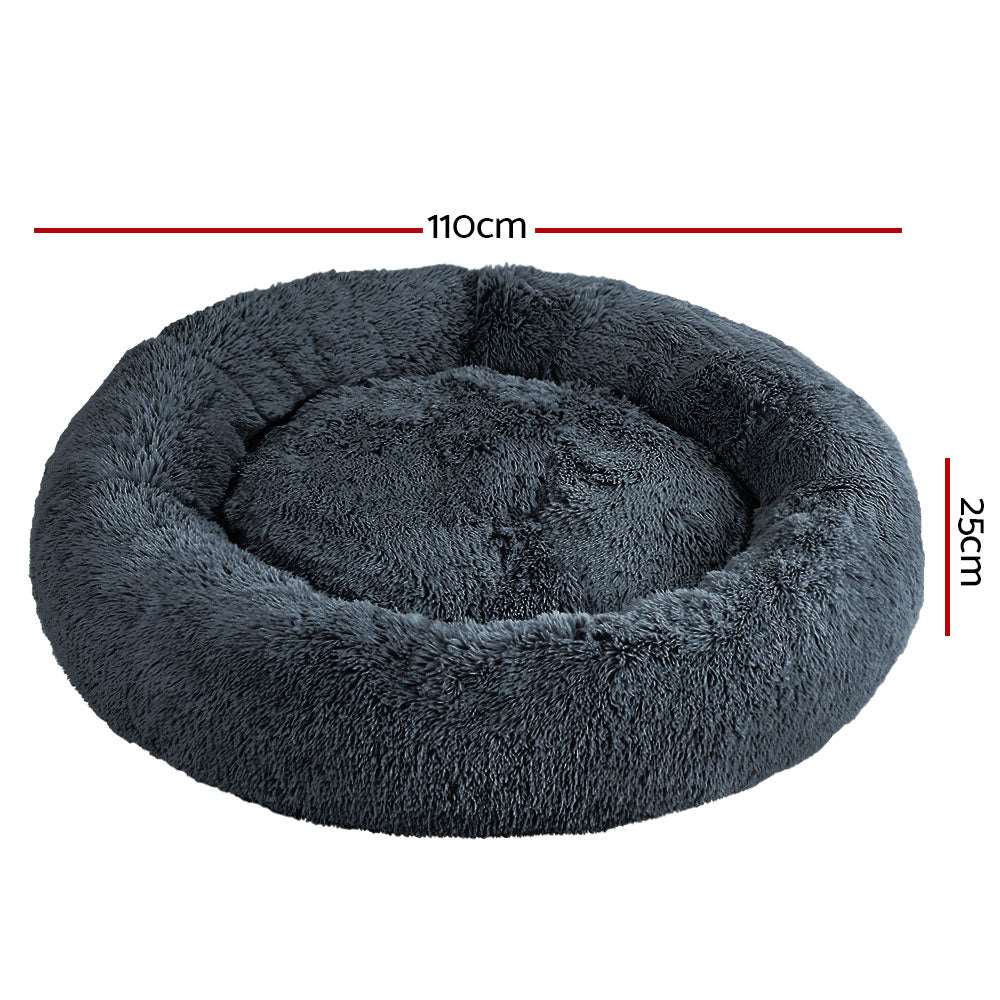 i.Pet Calming Dog Bed Extra Large 110cm Dark Grey