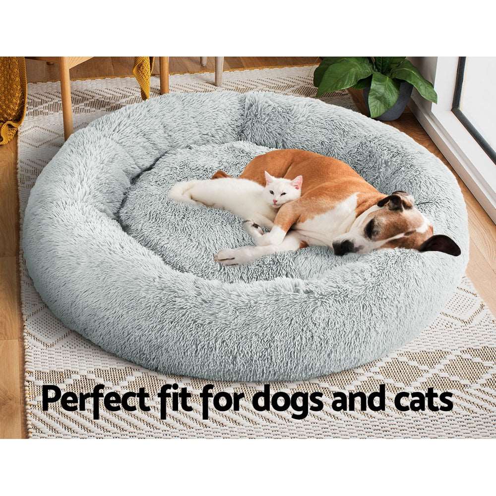 i.Pet Calming Pet Bed Extra Large 110cm Light Grey