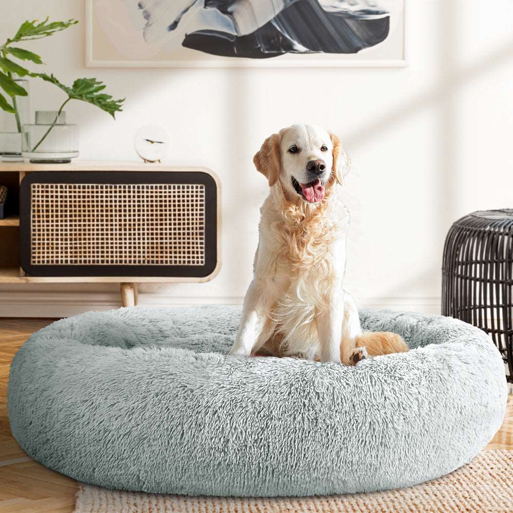 i.Pet Calming Pet Bed Extra Large 110cm Light Grey