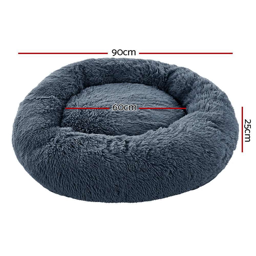 i.Pet Calming Dog Bed Large 90cm Dark Grey