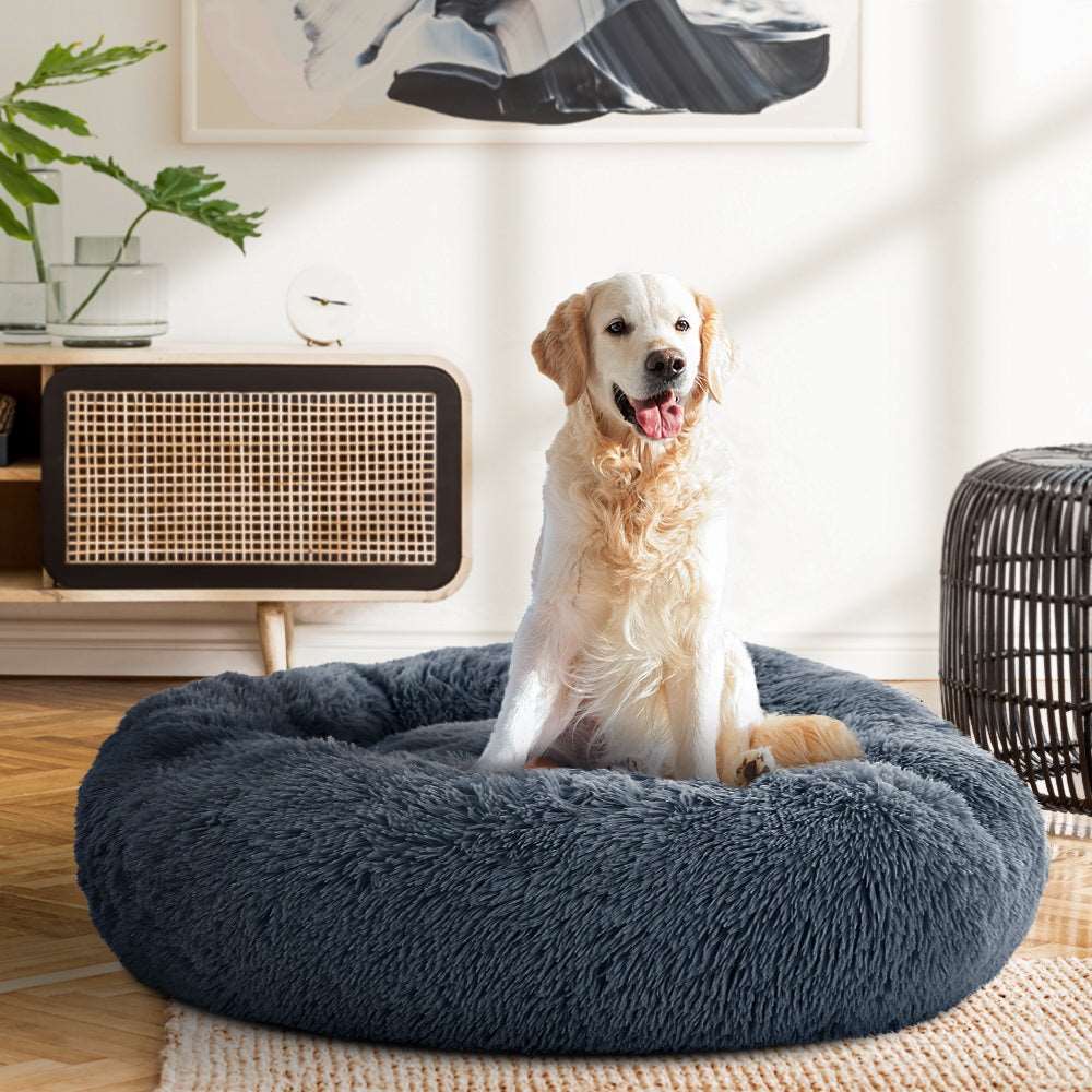 i.Pet Calming Dog Bed Large 90cm Dark Grey