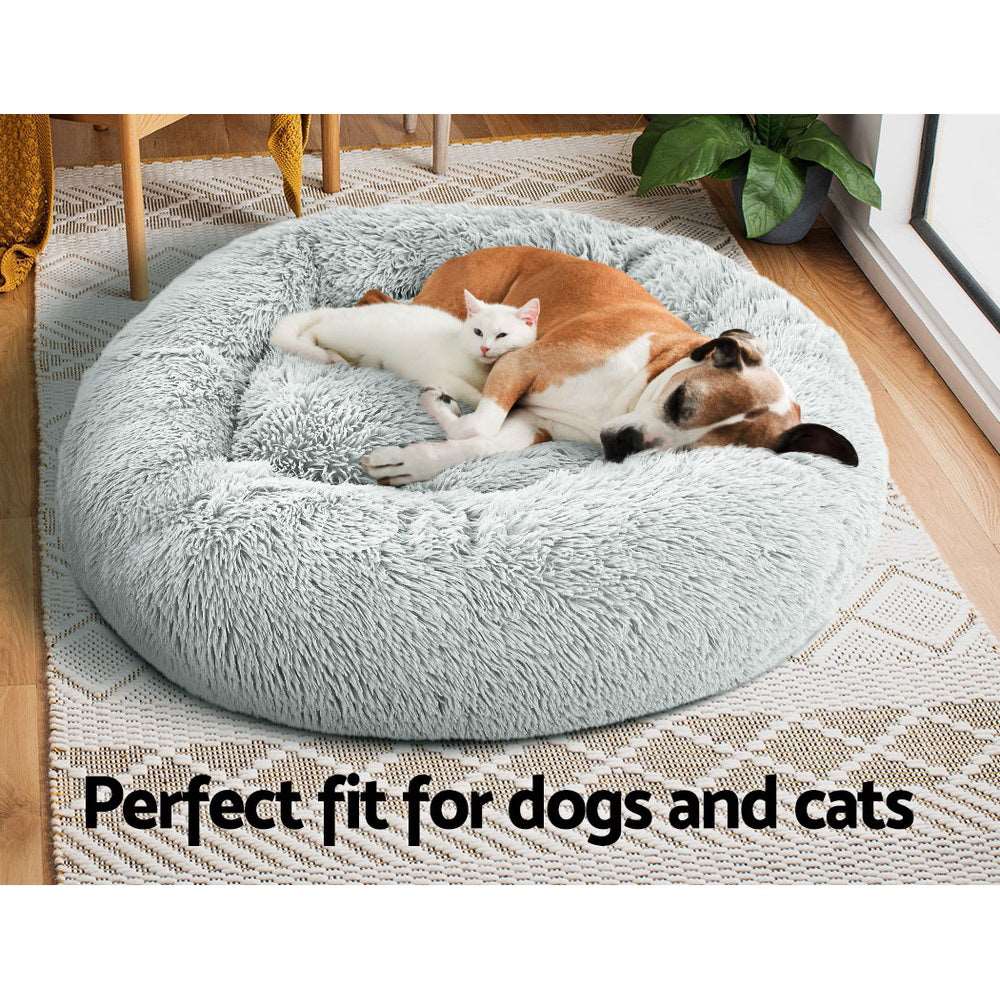 i.Pet Calming Pet Bed Large 90cm Light Grey