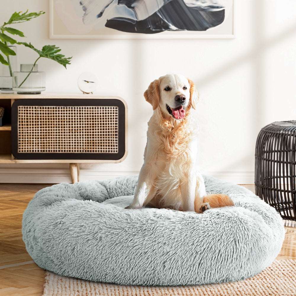 i.Pet Calming Pet Bed Large 90cm Light Grey