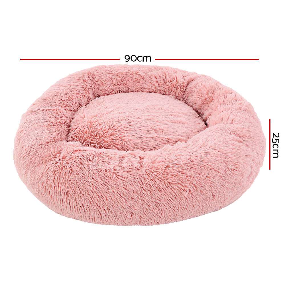 i.Pet Calming Pet Bed Large 90cm Pink