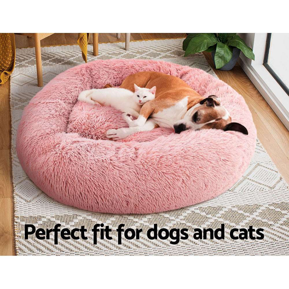 i.Pet Calming Pet Bed Large 90cm Pink