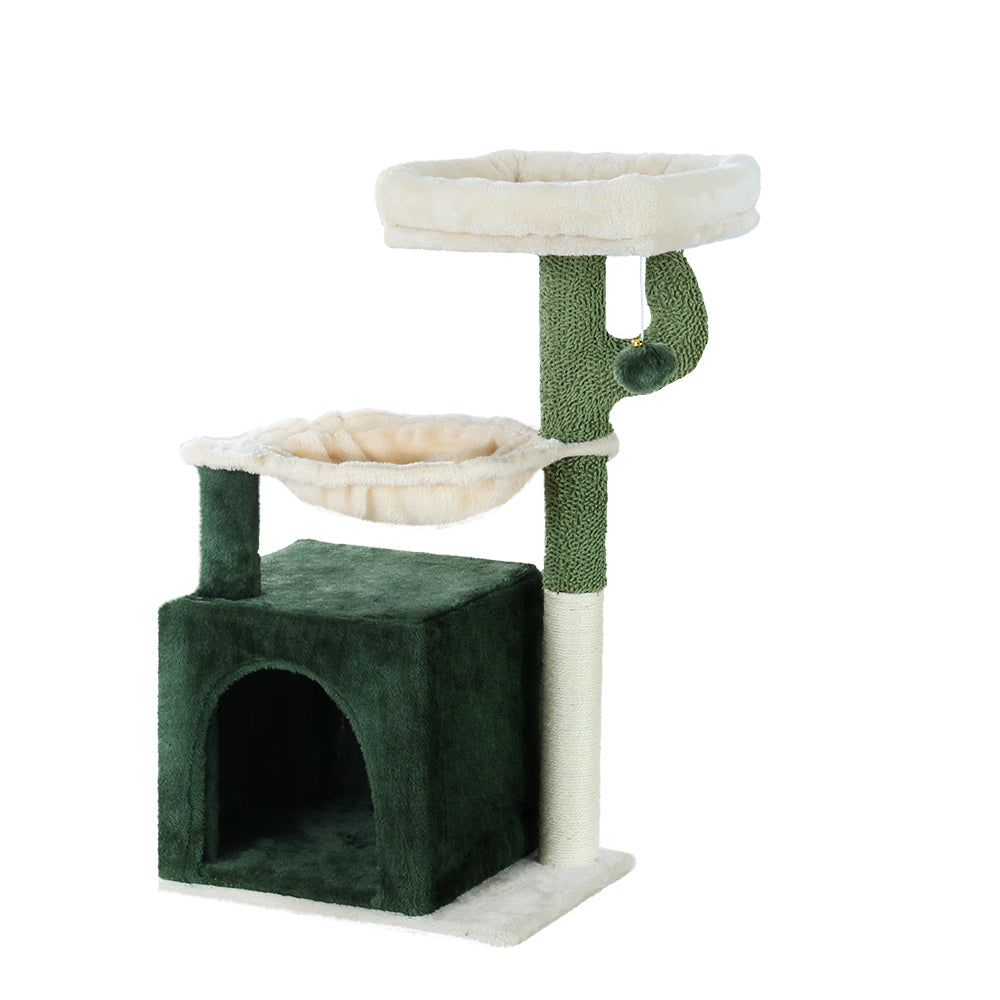 Cat Scratching Tree Green White