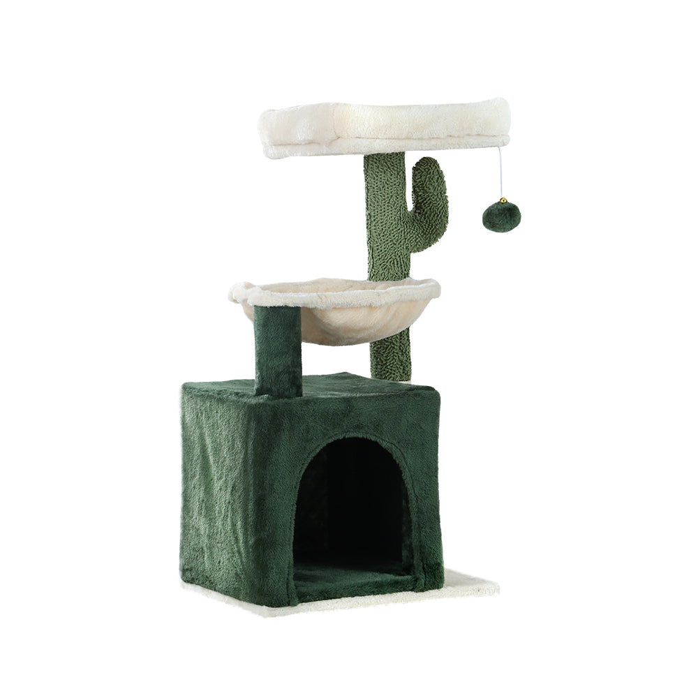 Cat Scratching Tree Green White