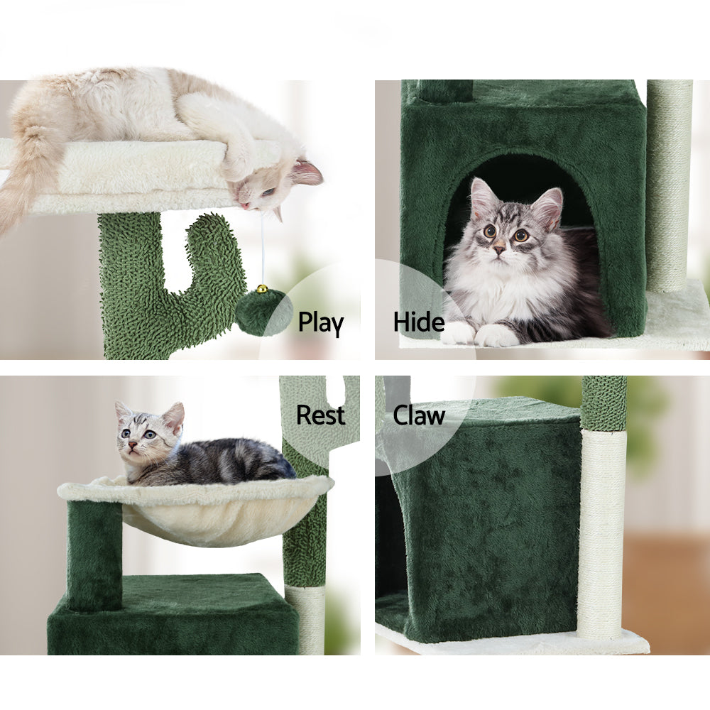 Cat Scratching Tree Green White