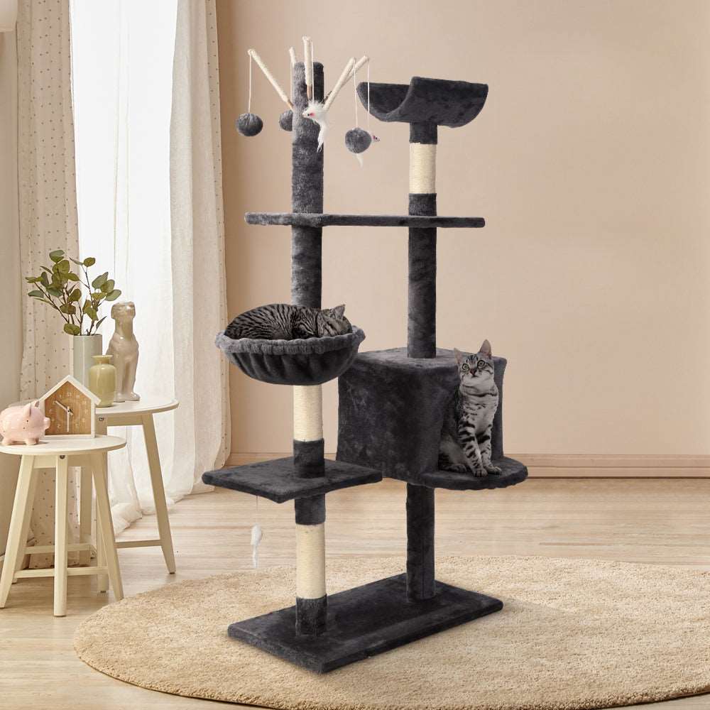 i.Pet Cat Scratching Tree 140cm Dark Grey