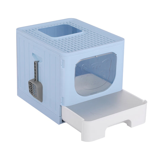 i.Pet Enclosed Cat Litter Box Blue