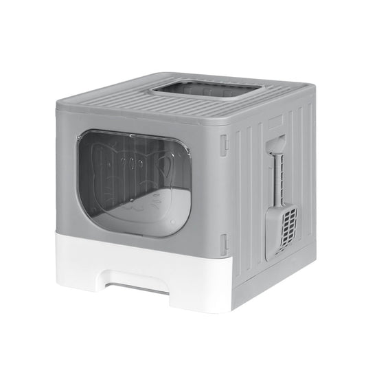 i.Pet Enclosed Cat Litter Box Grey