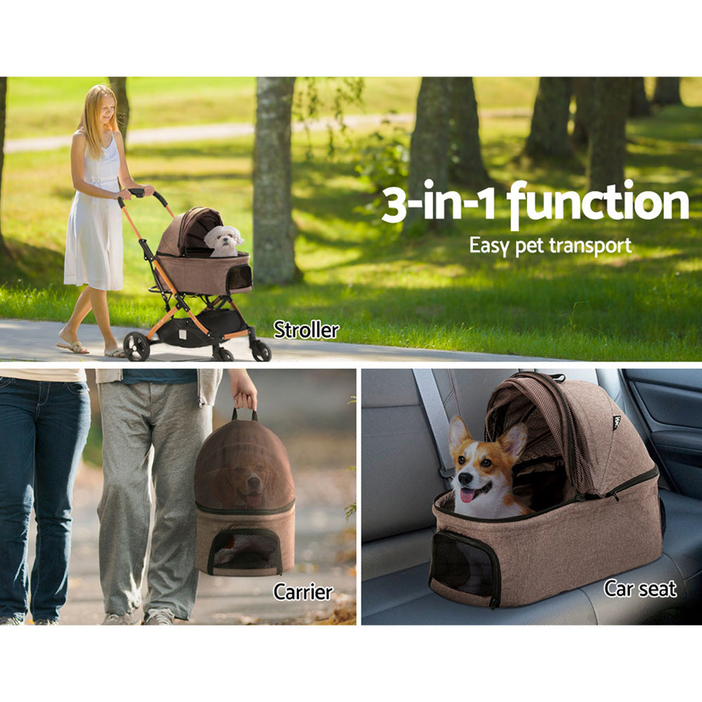 i.Pet 3 in 1 Pet Stroller (Stroller, Carrier Or Car Seat)