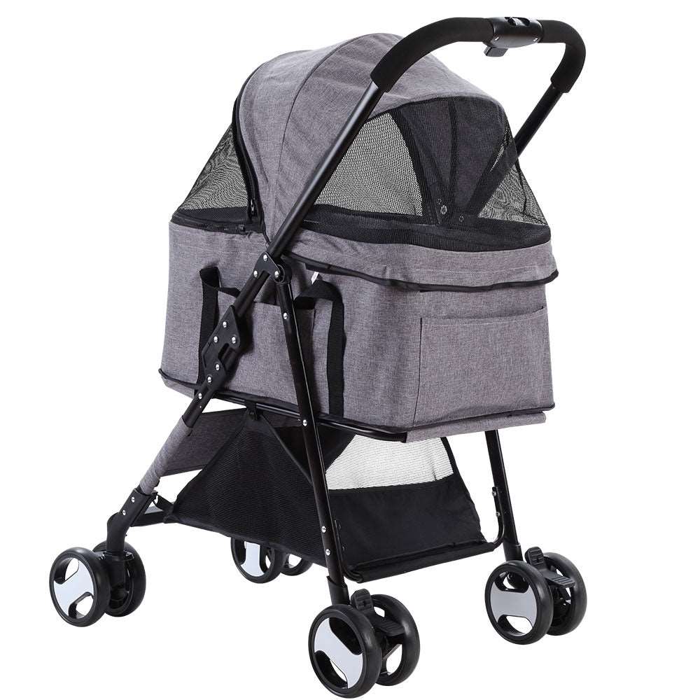 i.Pet Foldable Pet Stroller Grey