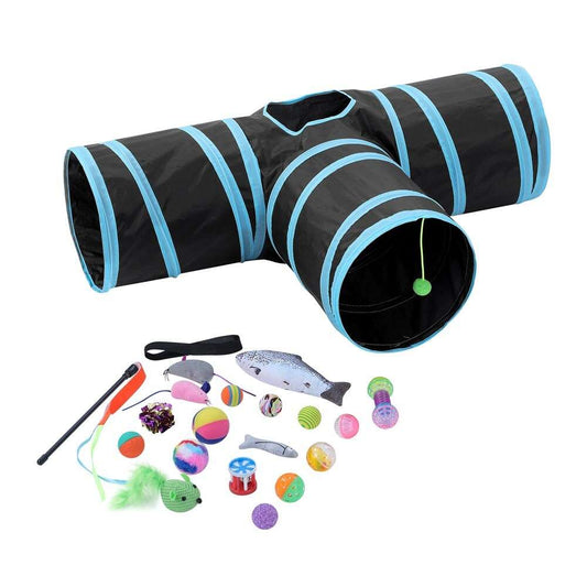 YES4PETS Collapsible Cat Tri- Tunnel