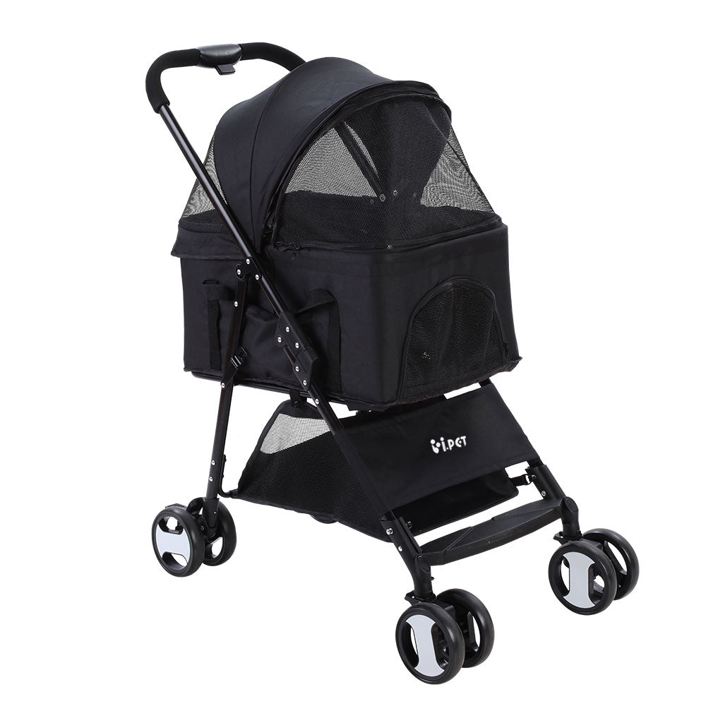 i.Pet Foldable Pet Stroller Black