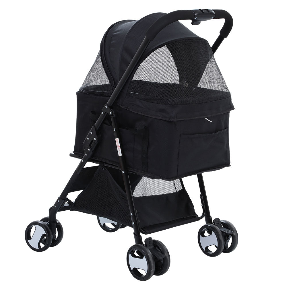 i.Pet Foldable Pet Stroller Black