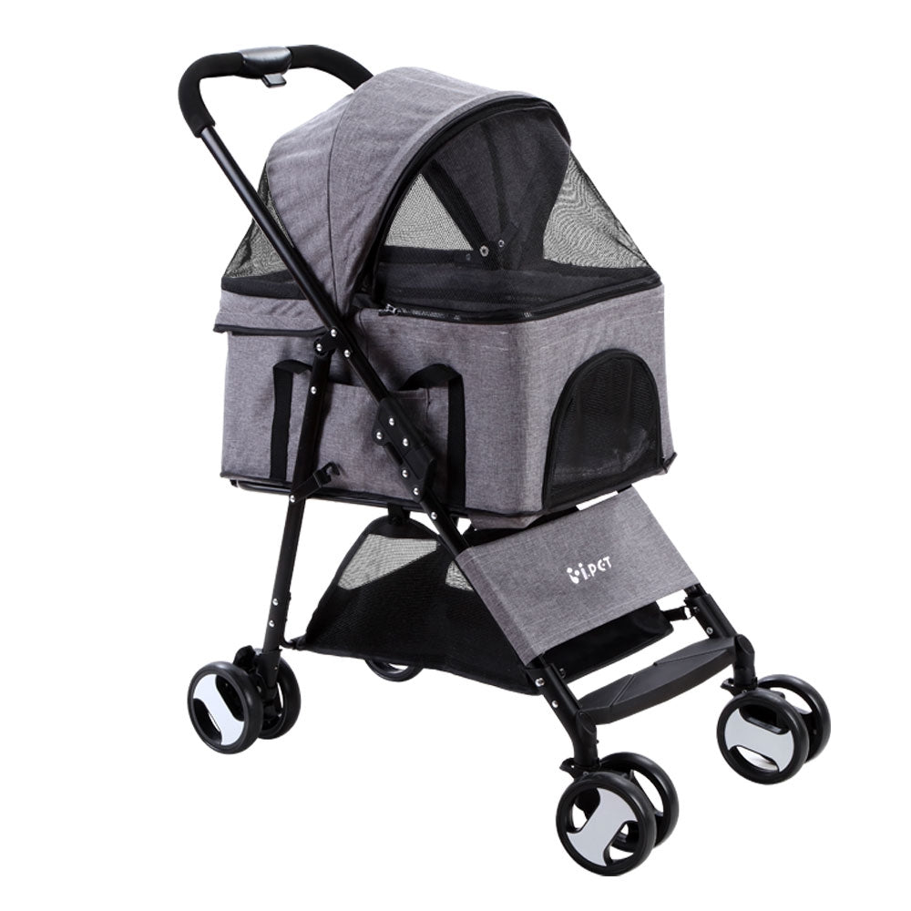 i.Pet Foldable Pet Stroller Grey