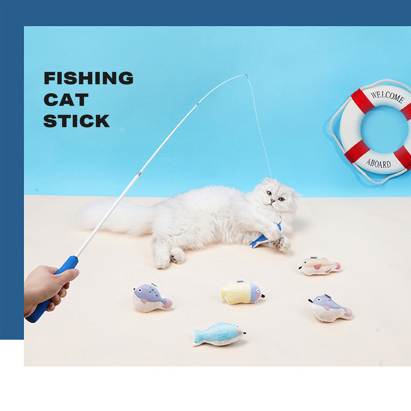 Fishing Rod Cat Toy Set